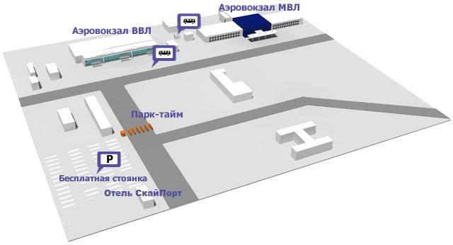 Схема привокзальной площади аэропорта "Толмачёво"